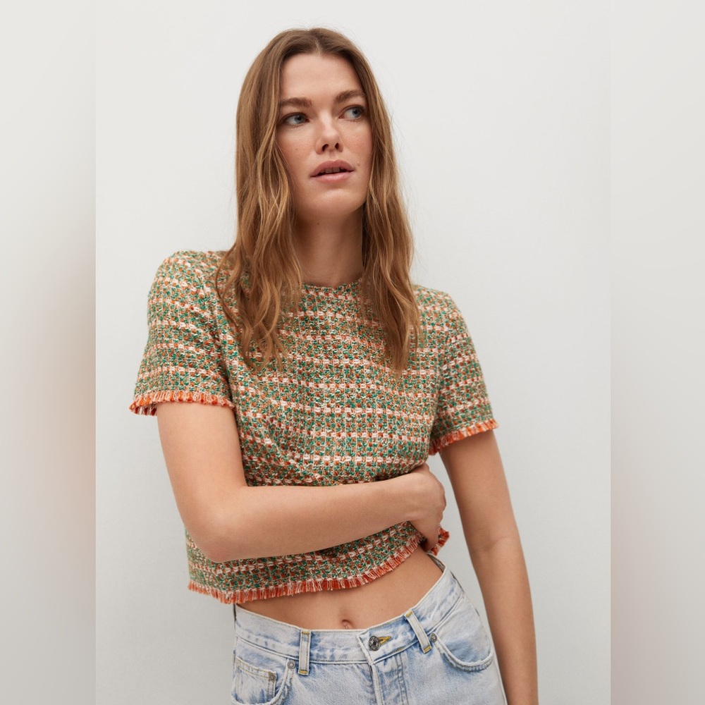 Tweed cropped top